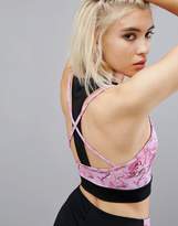 Thumbnail for your product : Noisy May Marble Printed Gym Crop Top