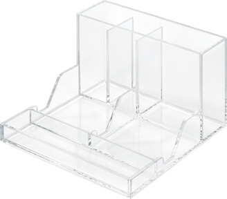 mDesign Plastic 3-Compartment Bathroom Organizer Bin/Makeup Caddy, 2 Pack