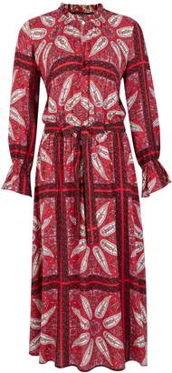 Dorothy Perkins Womens Petite Red Paisley Print Midi Dress