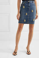 Thumbnail for your product : Moschino Embellished Denim Skirt - Mid denim