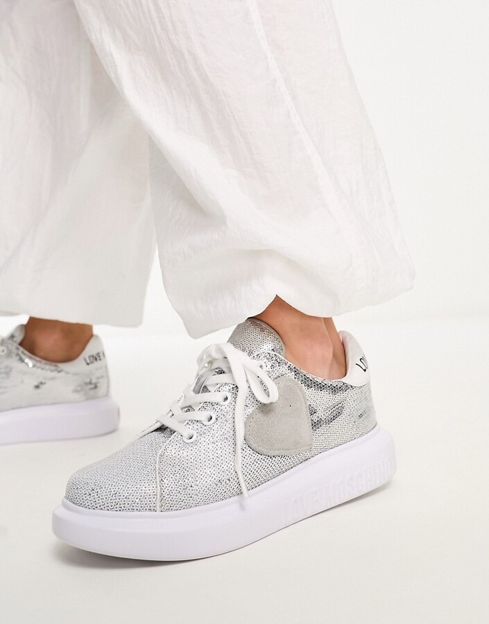 Moschino Sneakers Moschino Sparkly Trainers Love Moschino Grey