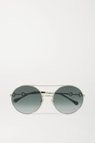 Thumbnail for your product : Gucci Round-frame Gold-tone Sunglasses