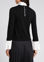 Thumbnail for your product : Alice + Olivia Cornelia Ruffle Collar Bell-Sleeve Top