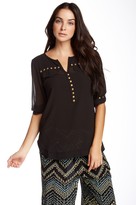 Thumbnail for your product : Angie Studded Pocket Blouse
