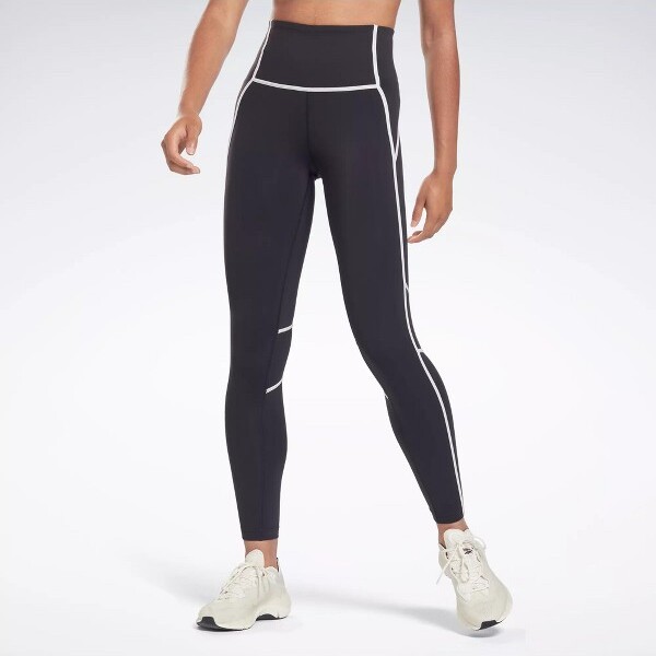Reebok Lux High-Waisted Colorblock Tights Womens Athletic Leggings Small  Short Black - ShopStyle