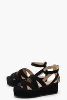 Thumbnail for your product : boohoo Cross Strap Flatform Sandals