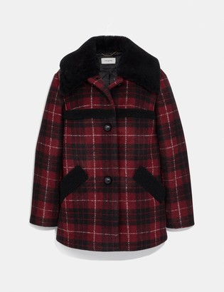 coach plaid coat