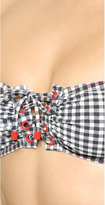 Thumbnail for your product : Karla Colletto Gingham Bandeau Bikini Top