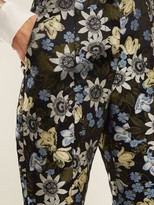 Thumbnail for your product : Erdem Syrah Floral-jacquard Cropped Trousers - Black Multi