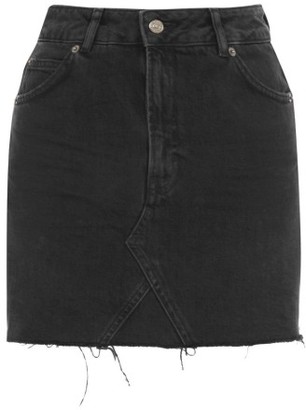 Topshop Women's Raw Hem Denim Miniskirt