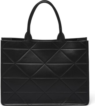 Prada Triangle-Patterned Leather Tote Bag - ShopStyle