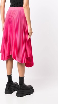 we11done Asymmetric Pleated Midi Skirt