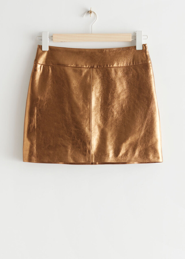 Metallic Leather Skirt | Shop The Largest Collection | ShopStyle