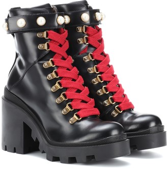 gucci leather combat boot
