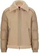 Thumbnail for your product : HUGO BOSS Hybrid jacket in shearling suede and nappa leather