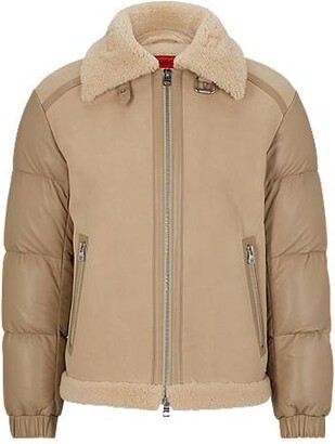 HUGO BOSS Hybrid jacket in shearling suede and nappa leather