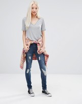 Thumbnail for your product : Cheap Monday Second Skin Carbon Torn Jeans