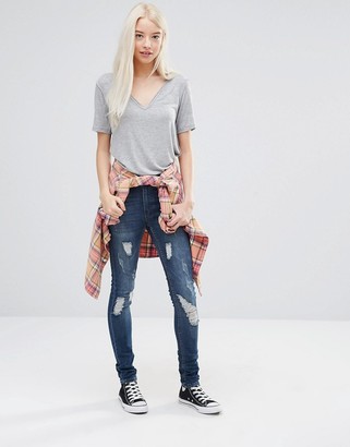 Cheap Monday Second Skin Carbon Torn Jeans