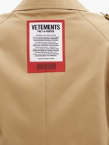 Thumbnail for your product : Vetements Logo-patch Gabardine Trench Coat - Beige