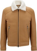 Thumbnail for your product : HUGO BOSS Shearling jacket with two-way zip