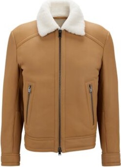 HUGO BOSS Shearling jacket with two-way zip