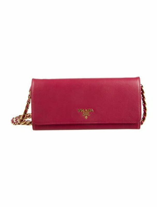 Prada Saffiano Lux Wallet On Chain Pink - ShopStyle