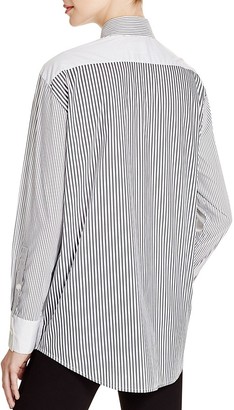 DKNY Pattern Block Stripe Button Down Shirt