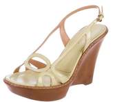 Thumbnail for your product : Sergio Rossi Patent Leather Slingback Wedges w/ Tags