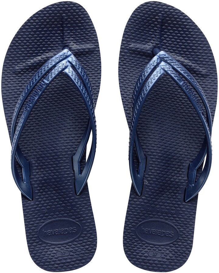 navy blue wedge flip flops