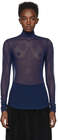 nomia navy mesh turtleneck