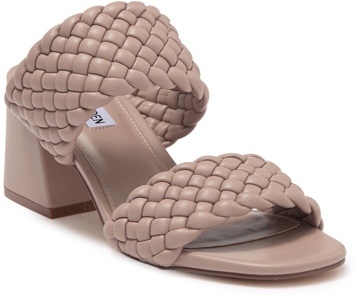 taupe block heel sandals