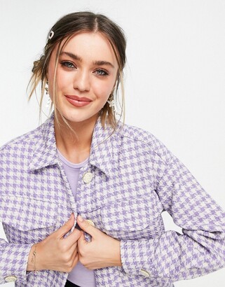 Pimkie gingham shacket in lilac