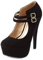 Thumbnail for your product : Charlotte Russe Double Mary Jane Platform Pumps