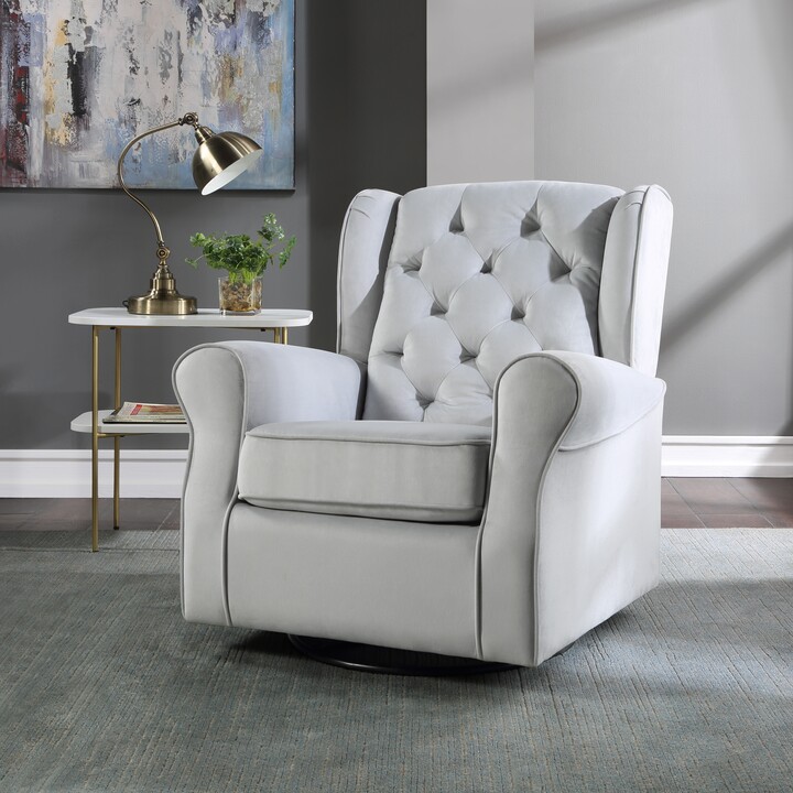 TOSWIN Swivel Chair Removable Cushion Cover and Button Tufted on Back