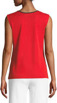 Thumbnail for your product : Misook Scoop-Neck Tank w/ Contrast Trim