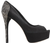 Thumbnail for your product : Brian Atwood Blayne in Black Suede with Leopard Glitter
