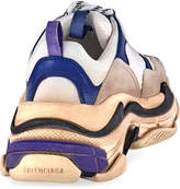 Thumbnail for your product : Balenciaga Triple-Sole Tricolor Mesh & Leather Trainer Sneakers