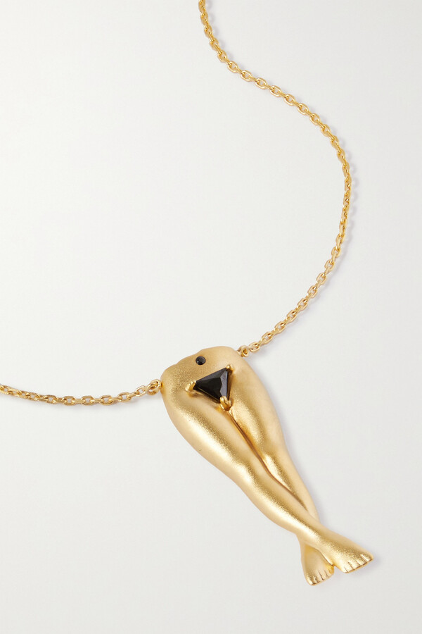 Anissa Kermiche Précieux Pubis Gold-plated Onyx Necklace One