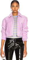 Thumbnail for your product : Tibi Faux Shearling Gus Cropped Jacket in Lavender | FWRD