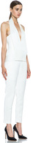 Thumbnail for your product : Alexander Wang Draped Halter Poly Tuxedo Romper in Down