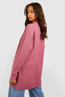 boohoo Cable Cardigan With Pockets