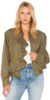 Thumbnail for your product : J.o.a. Oversized Ruffle Trim Bomber
