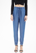Thumbnail for your product : Forever 21 Chambray Drawstring Joggers
