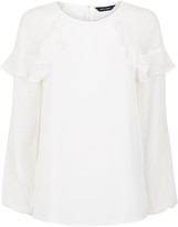 Thumbnail for your product : New Look Chiffon Spot Ruffle Sleeve Blouse
