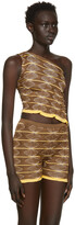 Thumbnail for your product : Gimaguas SSENSE Exclusive Brown & Yellow One-Shoulder Tank Top