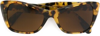Persol Pre-Owned 1980s Square-Frame Tortoiseshell-Effect Sunglasses
