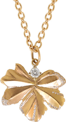 Irene Neuwirth JEWELRY Gold Leaf And Diamond Pendant