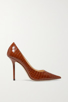 Thumbnail for your product : Jimmy Choo Love 100 Croc-effect Leather Pumps