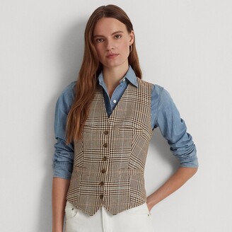 Lauren Ralph Lauren Ralph Lauren Plaid Linen-Blend Tweed Vest - ShopStyle