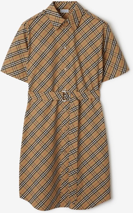 Burberry Check Cotton Shirt Dress Size: 0